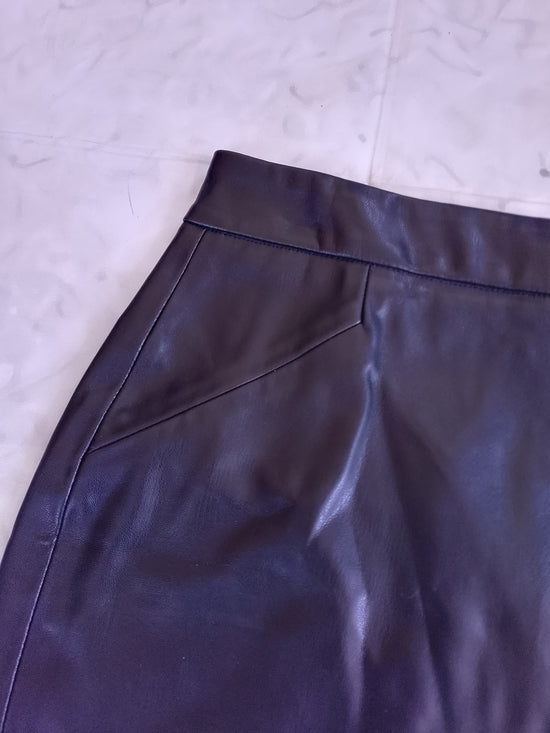 philosophy Black Faux Leather Pencil Skirt