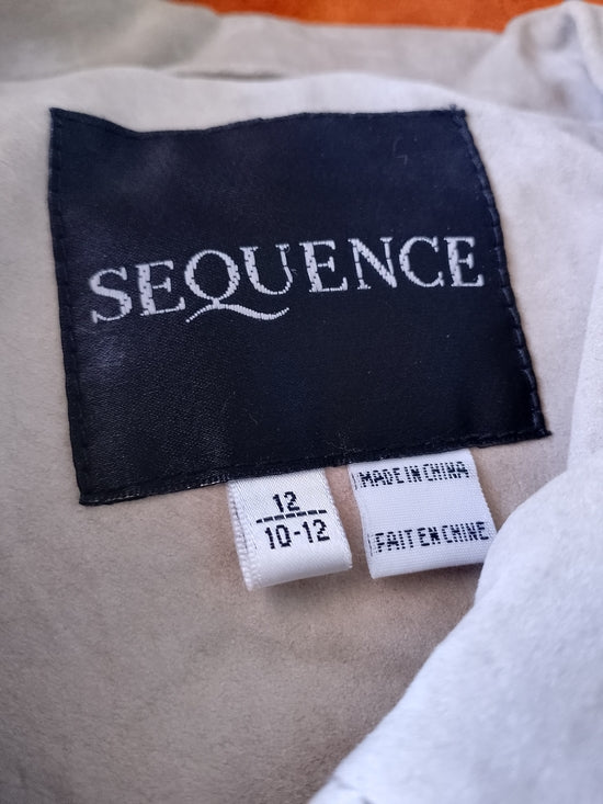 Vintage Beige Suede Button-Front Jacket SEQUENCE
