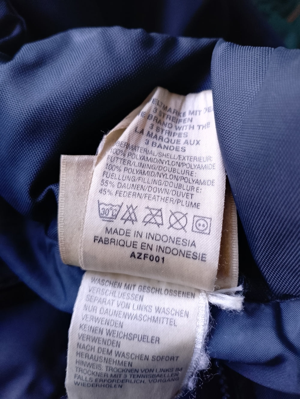 Vintage Adidas Navy Blue Puffer Jacket