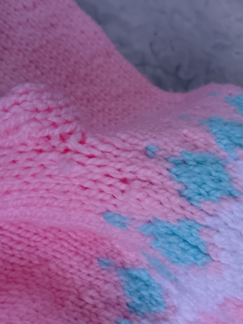 Vintage Pink Fair Isle Yoke Knit Sweater