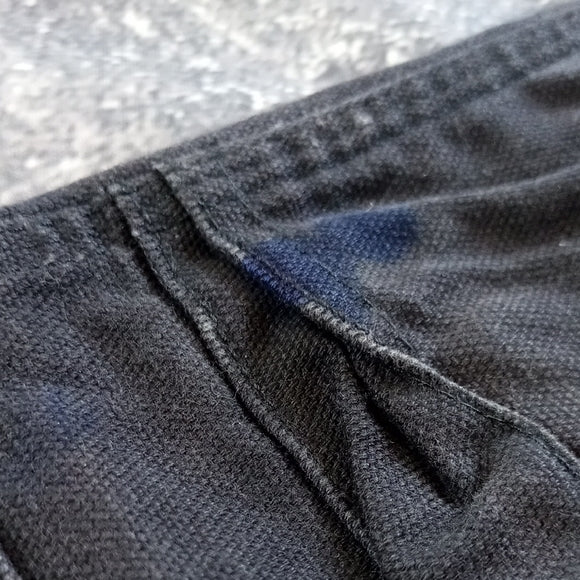 DICKIES DOUBLE KNEE CARGO POCKET WIDE BAGGY DENIM BLACK JEANS