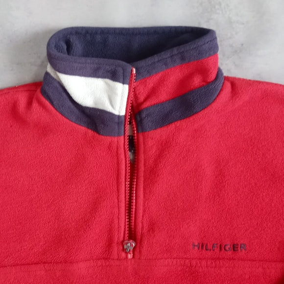 Vintage 90s TOMMY HILFIGER 1/4 Zip Sweater Fleece