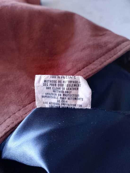 Vintage Dimitri Rust Suede/Leather Long Jacket