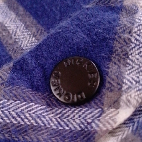 Dickies Navy Checkered Hooded Shirt Jacket