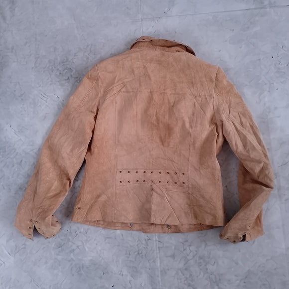 DANIER Women's Tan Suede Studded Jacket