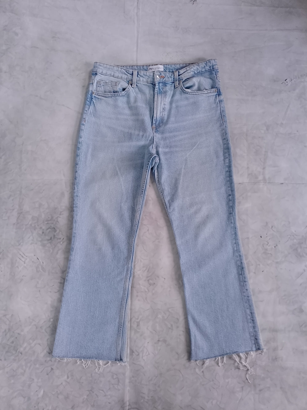 Zara Light Blue Denim Flare Jeans