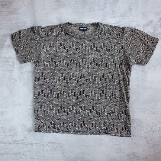 GIORGIO ARMANI MADE IN ITALY ZIG ZAG PATTERN T-SHIRT UNISEX