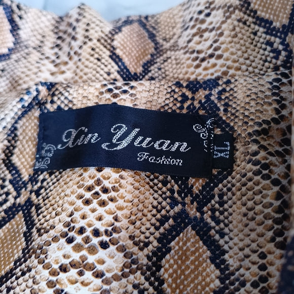 Women's Snake-Print Faux Leather Moto Jacket