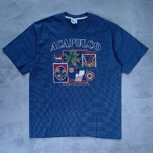 Vintage 90s Acapulco MEXICO Graphic T-Shirt Tourist Single Stitch