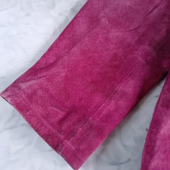 Jaclyn Smith Women’s Suede Button-Up Jacket - Berry Pink