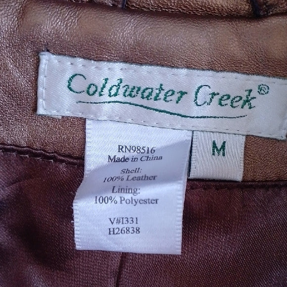 VINTAGE '90s GOLDEN BRONZE LEATHER JACKET Coldwater Creek
