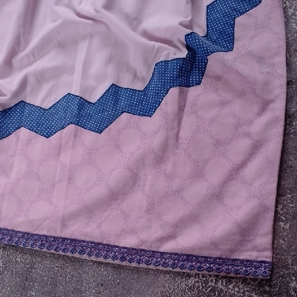 Vintage 90s FHANDMADE ZIG ZAG Elegant Pink and Blue Women's Skirt