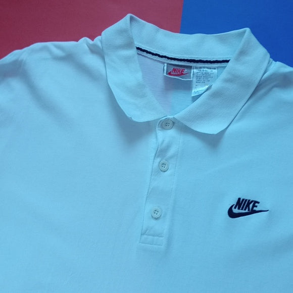 Vintage 90s Nike Polo Shirt Striped Sleeves