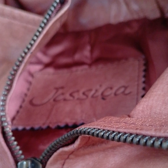 Vintage 90s Faux Fur Trim Leather Jacket