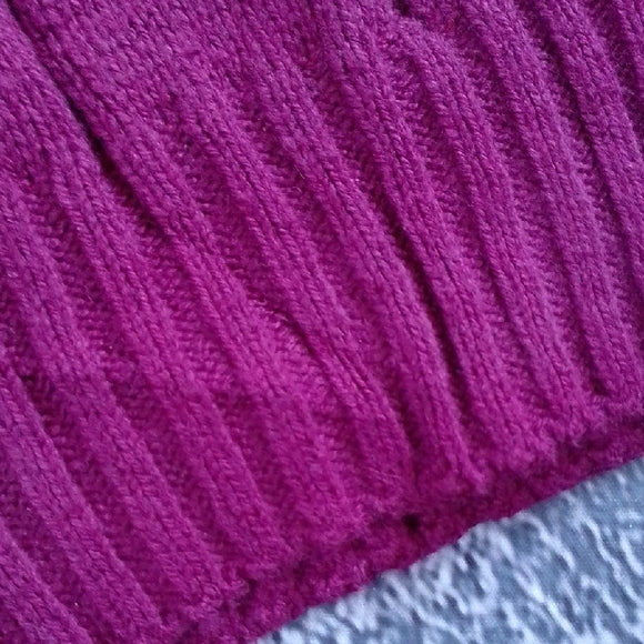 Vintage 90s HUNT CLUB Maroon Ribbed Knit Sweater