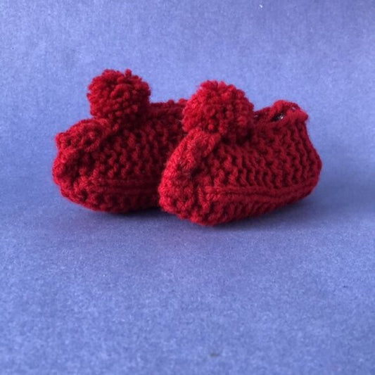 NWT Vintage Handmade Knitted Burgundy Children’s Slipper Booties