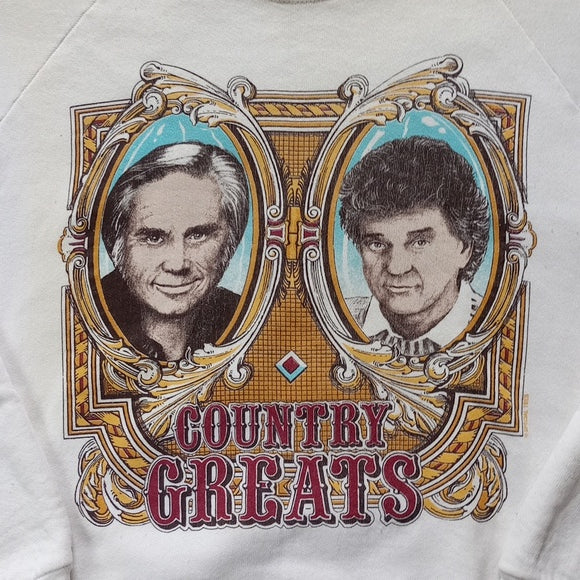 Vintage 80s Country Greats George Jones and Conway Twitty Crewneck Sweater