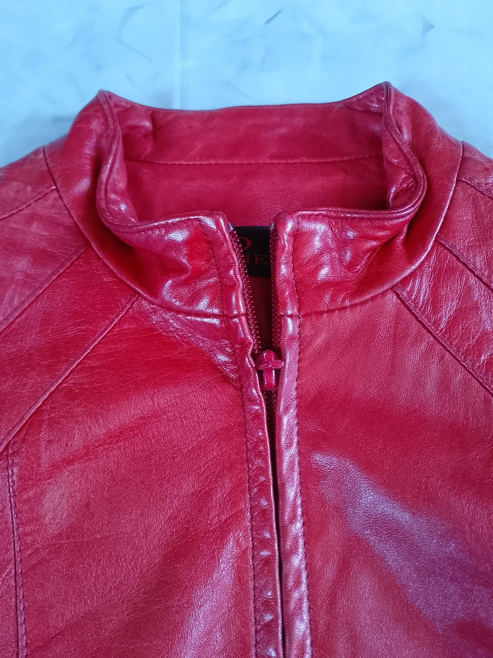 Vitnage DANIER ORANGE Leather Moto Jacket