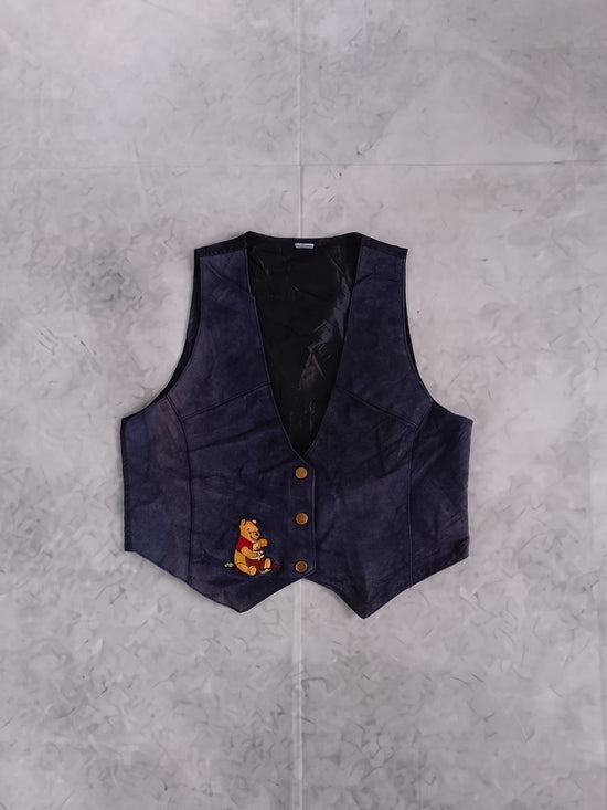 Vintage 90s Disney Winnie The Pooh Suede Vest