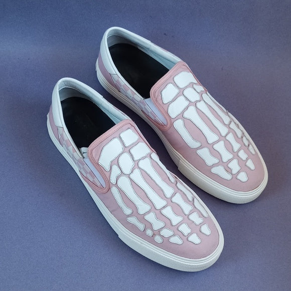 AMIRI Checkered Skeleton Toe Pink Slip-On Shoes