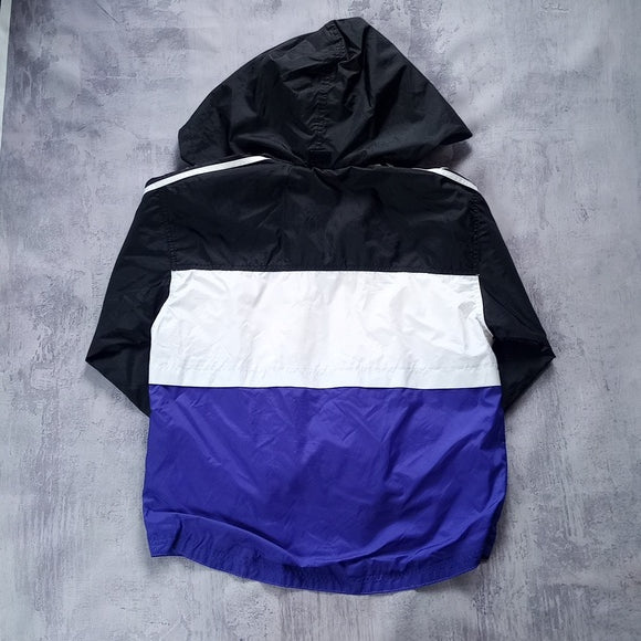 Vintage 90s Adidas Essential Windbreaker Jacket Blue/White/Black