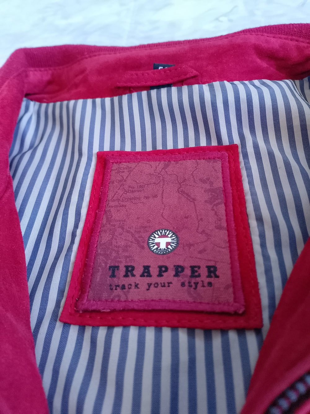 TRAPPER Brand Red Men's GOAT Suede Zip-Up Jacket