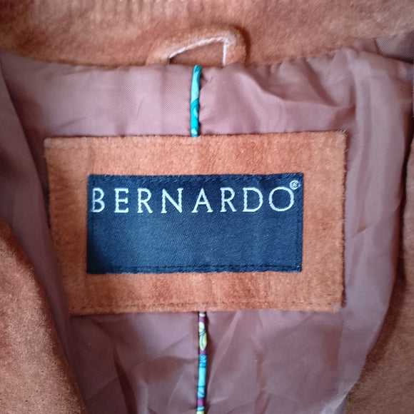 Bernardo Women's Suede Tailored Blazer Jacket in Burnt Orange