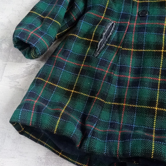 RARE Vintage 1960s Holt Renfrew Made In England Peacoat Plaid Wool Kids