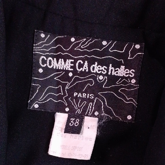 COMME CA des halles Paris Black Double-Breasted Blazer Open Back