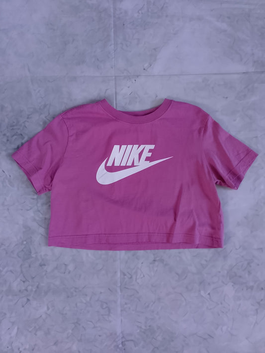 Nike Pink Logo Crop T-Shirt