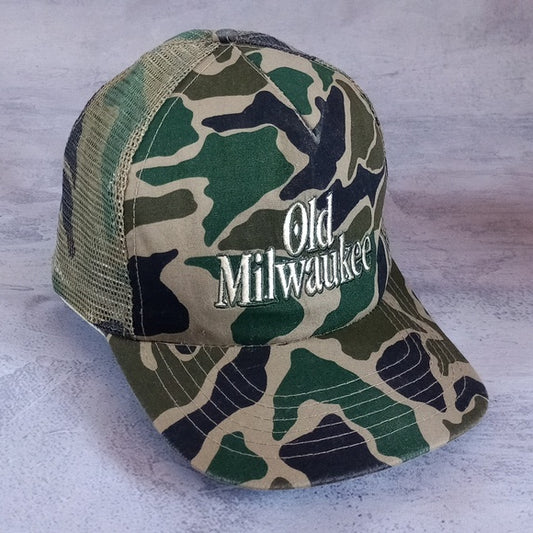 Vintage Old Milwaukee Camo Trucker Hat