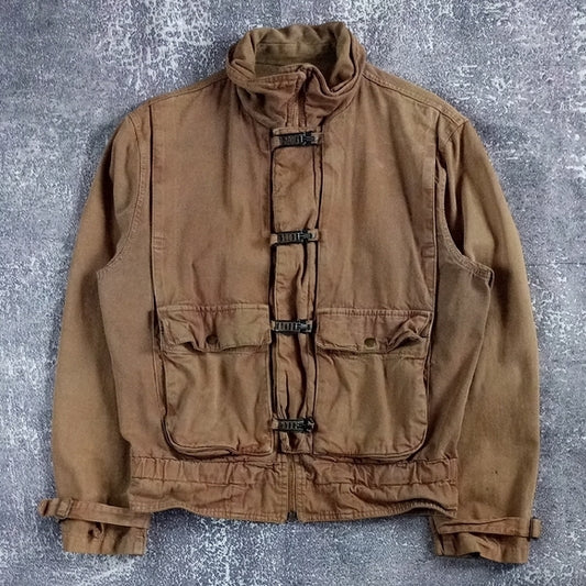 Vintage 1940s Era Firefighter / Military Air Force Jacket Scovill Gripper Zipper