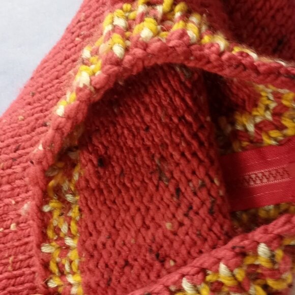 Vintage Handmade Red Zip Up Sweater Jacket