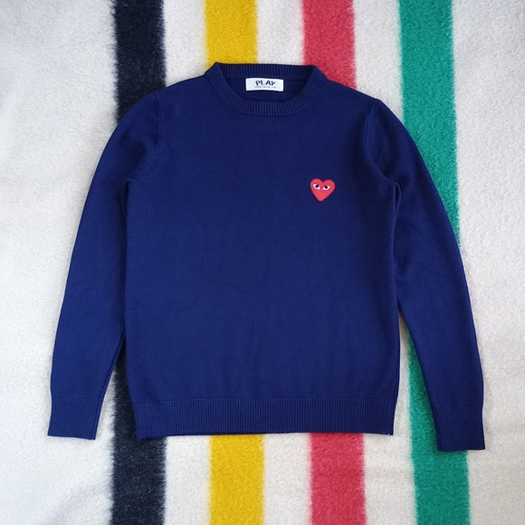 Comme de Garcon Play Blue Sweater Wool