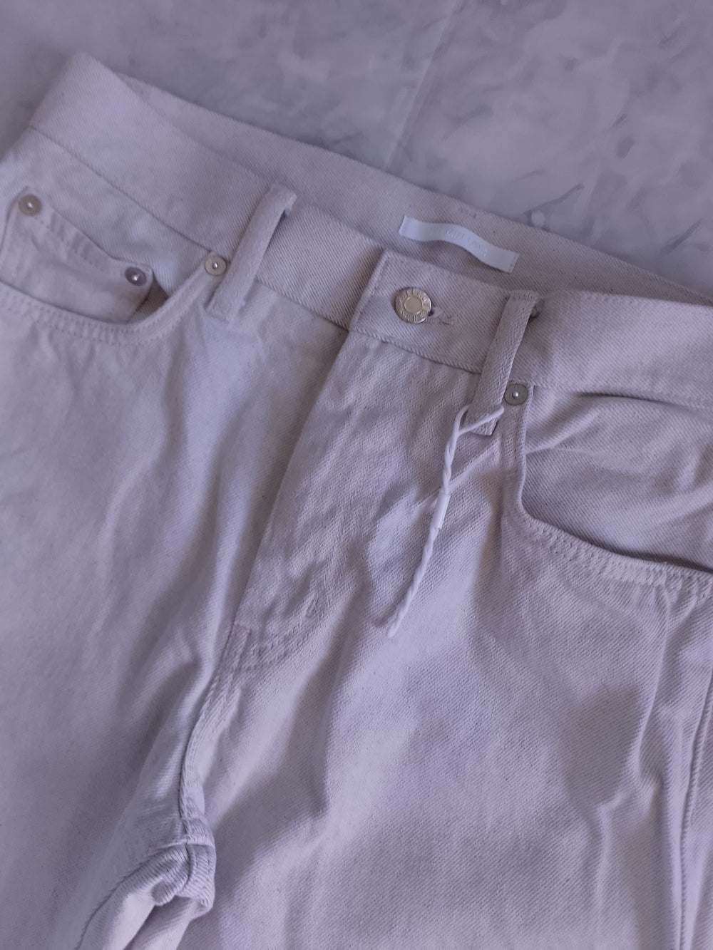 HELMUT LANG White/Grey Straight-Leg Jeans