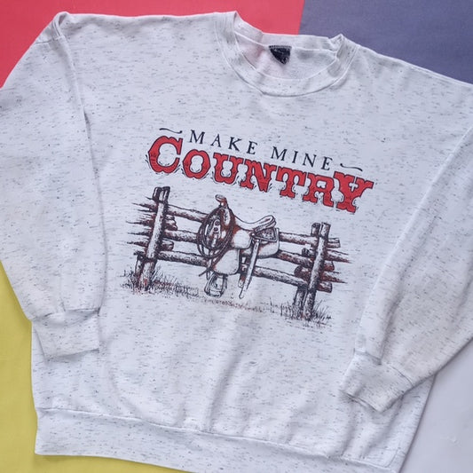 Vintage 1992 Make Wine Country Saddle On Fence Sweater Unisex