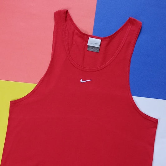 Vintage 2000s Nike Red/white Essential Muscle Shirt