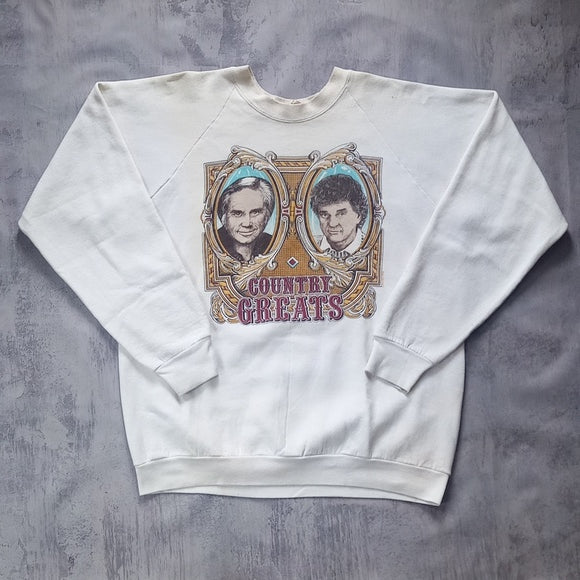 Vintage 80s Country Greats George Jones and Conway Twitty Crewneck Sweater