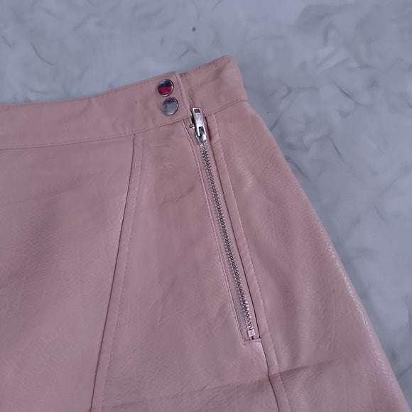 Zara Pink Faux Leather Skirt