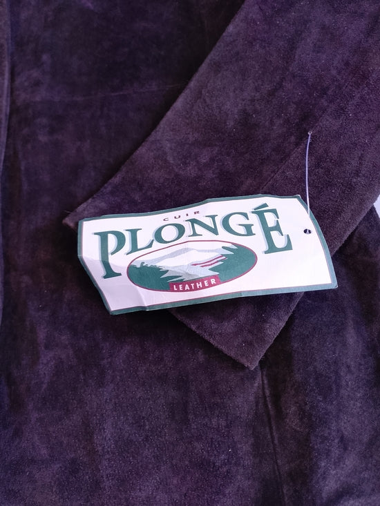 Vintage PLONGE CUIR LEATHER Suede Button-Up Jacket