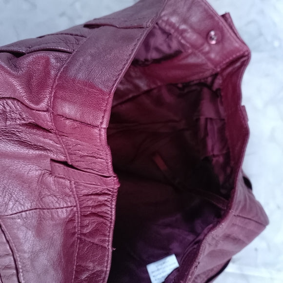 Vintage 90s NANCY HELLER Burgundy Leather Pants