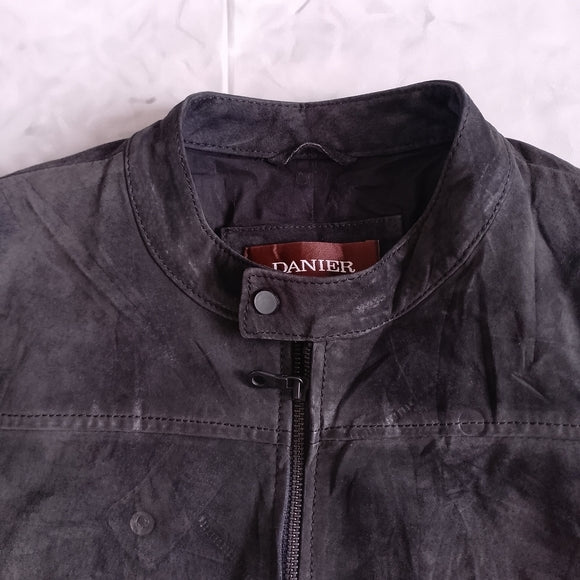 Danier Black Leather Zip-Front Jacket UNISEX
