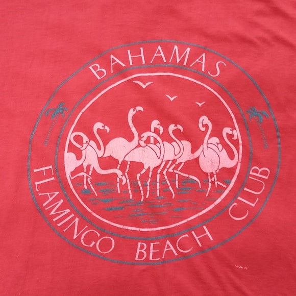 Vintage 80s Bahamas Flamingo Beach Club Single Stitch T-Shirt UNISEX