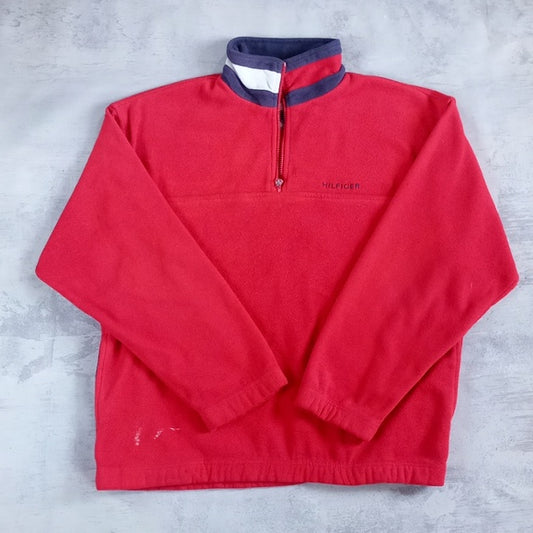 Vintage 90s TOMMY HILFIGER 1/4 Zip Sweater Fleece