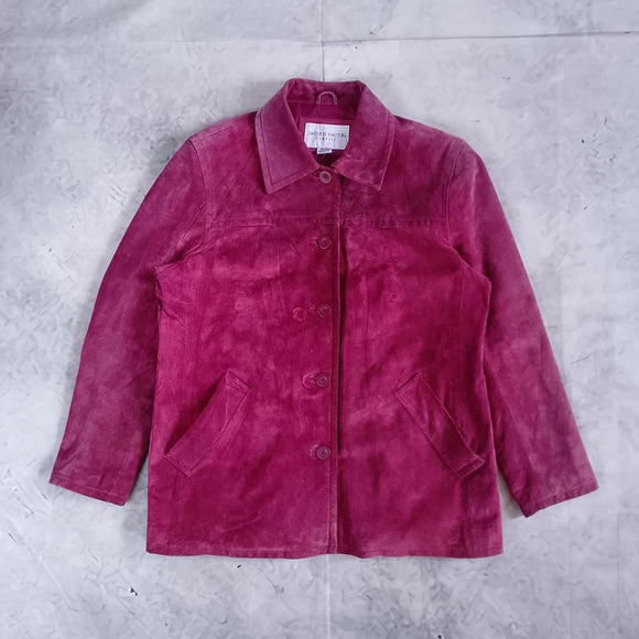 Jaclyn Smith Women’s Suede Button-Up Jacket - Berry Pink