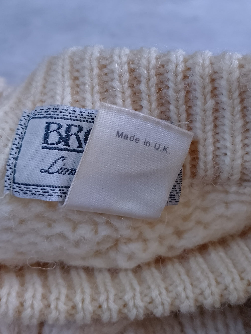 Vintage BROGUE Cream Cable Knit Sweater