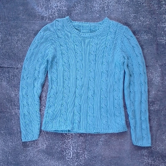 VINTAGE '90s Women's Blue Cable Knit Sweater