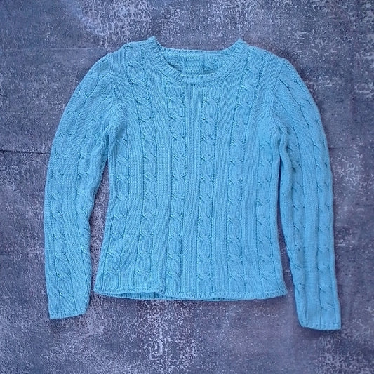 VINTAGE '90s Women's Blue Cable Knit Sweater