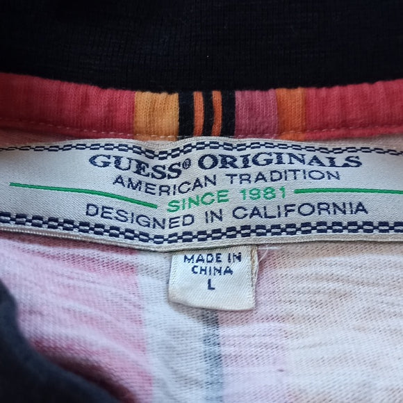 Vintage Guess Los Angeles Striped T-Shirt UNISEX