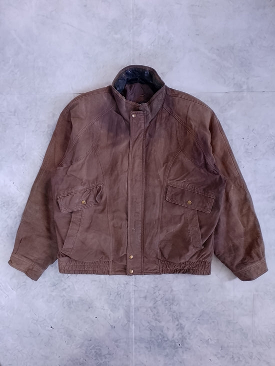 Vintage NORTHWEST TERRITORY Brown Suede Bomber Jacket